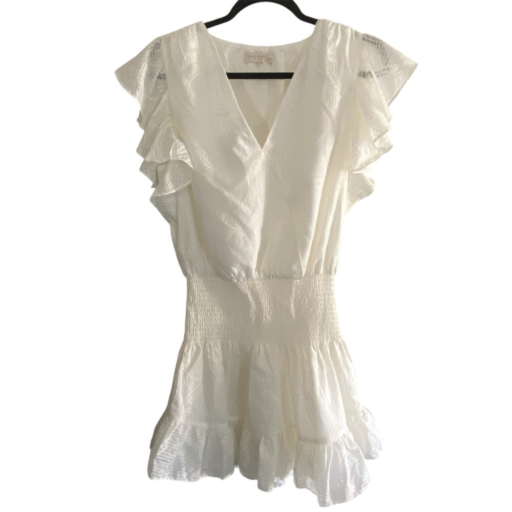 Ramy Brook Bridgette Flutter Sleeve Ruffled V-Neck Dress. Size S - Picture 2 of 15